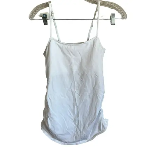 Motherhood Maternity White Ruched Sides Tank Top