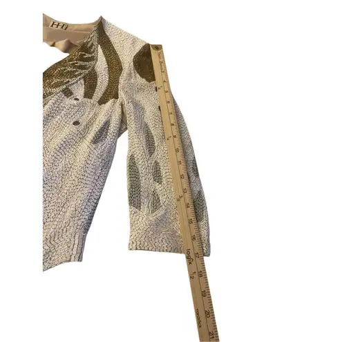 Haute Hippie (Serena Gossip Girl) Beaded Blazer Tan/ Gold XS Evening Jacket