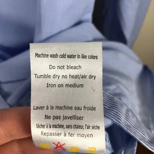 Coupe Blue Boyfriend Fit Button Up Shirt Large Lrg