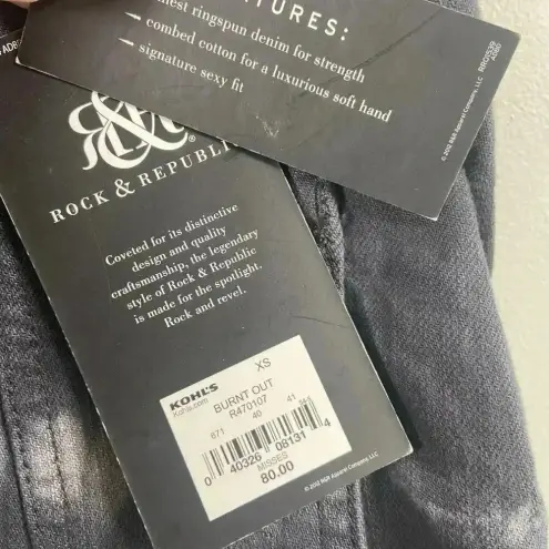 Rock & Republic Rock‎ & Republic Gunshow Vest Women's Size XS Black Denim Studs Biker Punk NWT