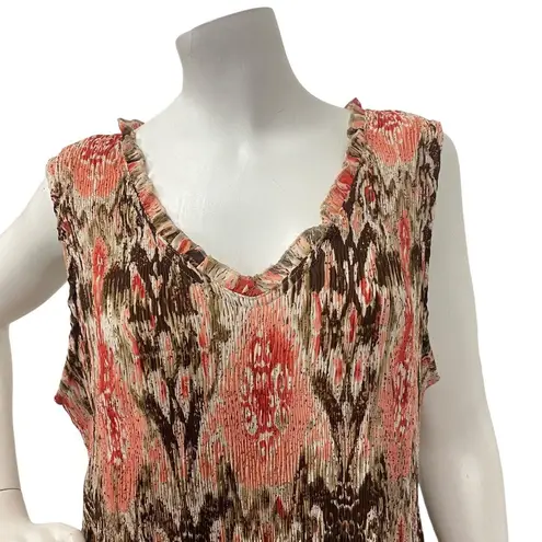 Sunny Leigh Multicolor Geometric Print Casual Sleeveless Maxi Smocked XL Dress