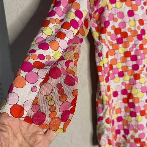 IBKUL 1/4 Zip Pink Orange Top Mesh Sides UPF Golf Athletic Activewear Outdoor Size L