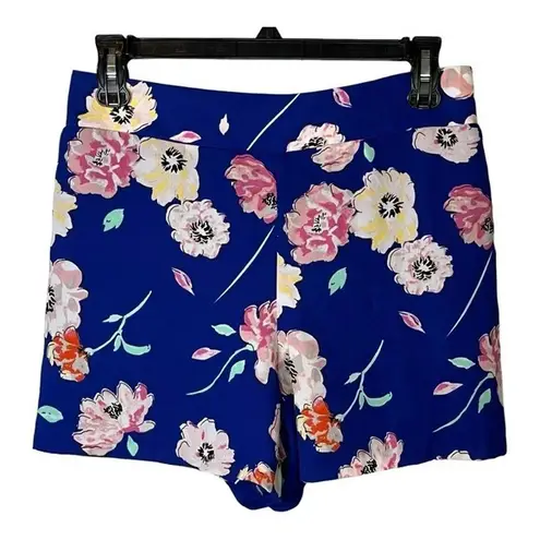 Kaari Blue Kaari Blue Floral Print Blue Flowy Shorts Pull On Pockets Women Size Small