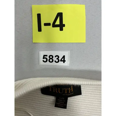 Womans Truth By Republic Long Sleeve Pullover Sweater Large Cream Heavy