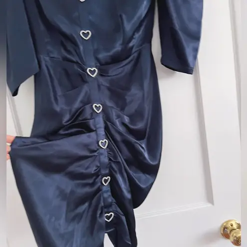 Bronx and Banco Jana Puff Sleeve Heart Mini Dress Size Large