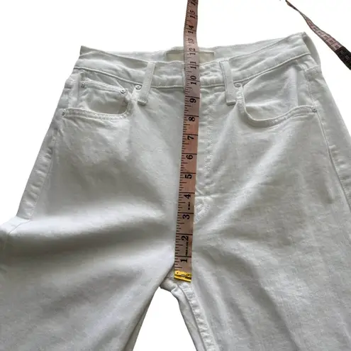 NWOT MOTHER High Waisted Rider Skimp Jeans Women's Size 25 White Cotton Blend