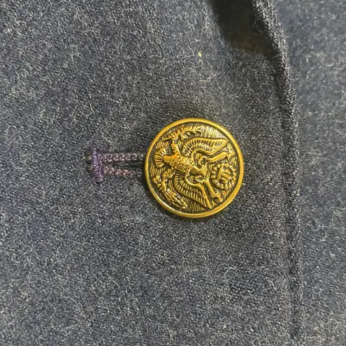 Charter Club  Womens Navy Blue Wool Schoolboy Blazer Size 10P Made In England UK