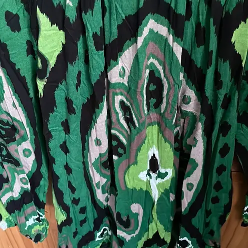 INC International Concepts Green Design Top 3/4 Sleeves Size Medium Petite