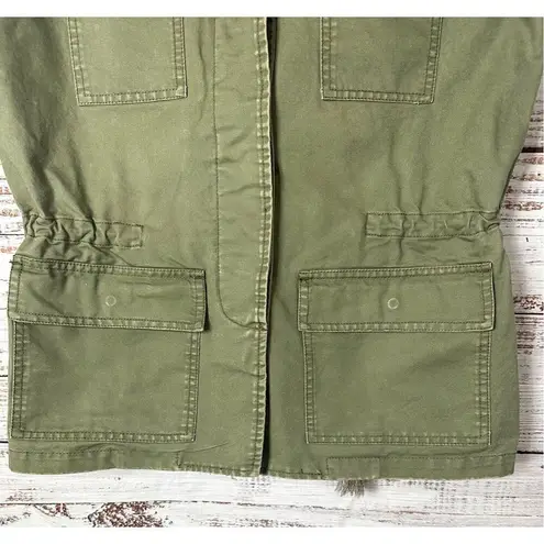 FATE. Women's Sleeveless Cinch Waist Utility Vest Jacket Olive Green Size Small