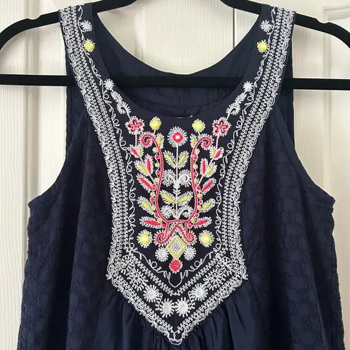 Maeve Anthropologie  - Tisa Swing Dress- Embroidered Mirrors & Flowers - Sz 0