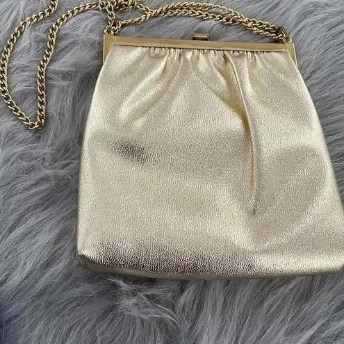 Faux leather vintage glam gold art deco shoulder bag