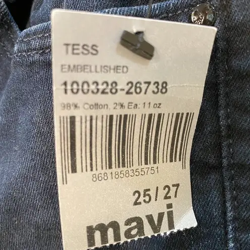 MAVI Crystal Rhinestone Embellished Dark Denim Jeans