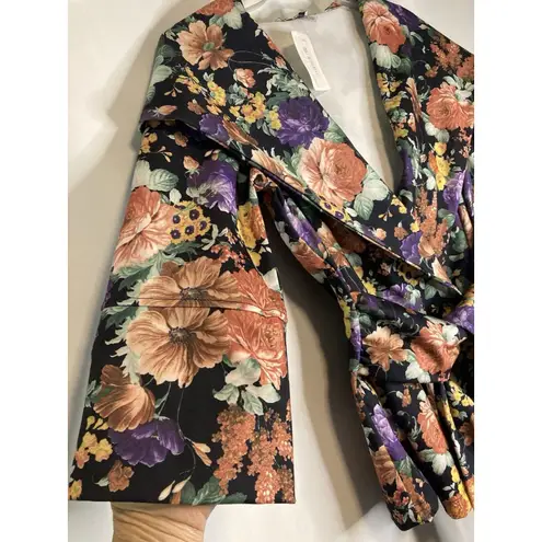 XTaren Coquette Cardigan S Hooded Open Front Belted Navy Floral Victorian Bloomcore NEW