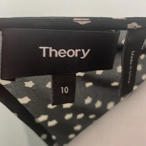 Theory  Marah Starry Night silk two layer black white star print dress size 10