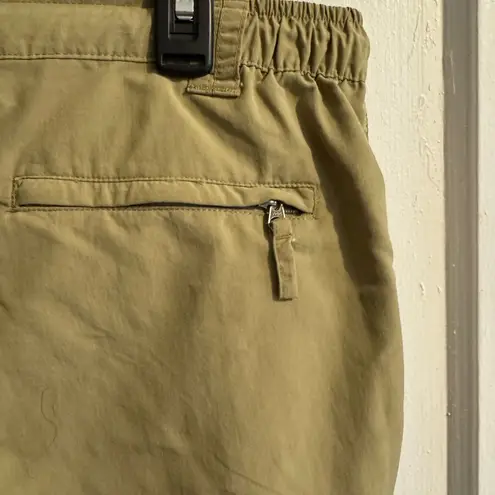 World Wide Sportsman Womens Khaki Cargo Capri Pants Size 10 Drawstring Waist Tan