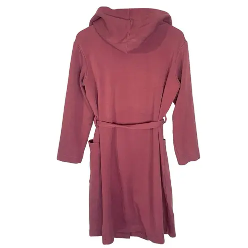 YALA Shiloh Organic Cotton Blend Sweatshirt Robe Cranberry Red S/M Size M