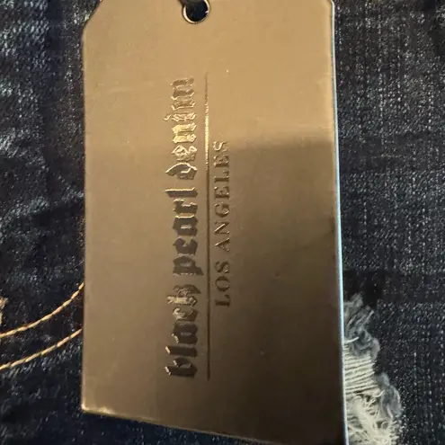 Black Pearl Denim Los Angeles Faith Jorah Dark Blue Distressed Women Jeans Sz 26