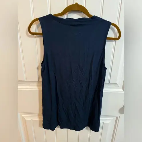 Soft Surroundings Navy Stretchy V Neck