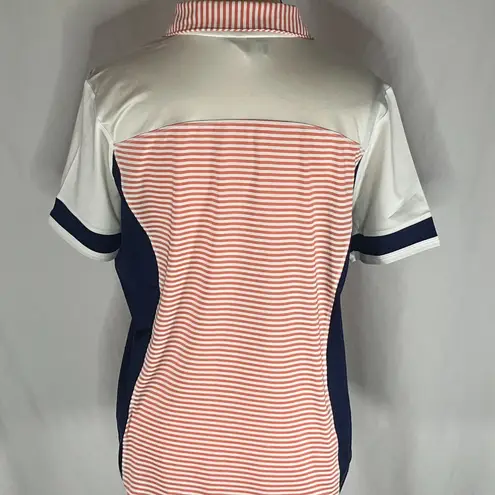 Lole - Orange and Navy Stripes Women's Golf Polo Size Medium
