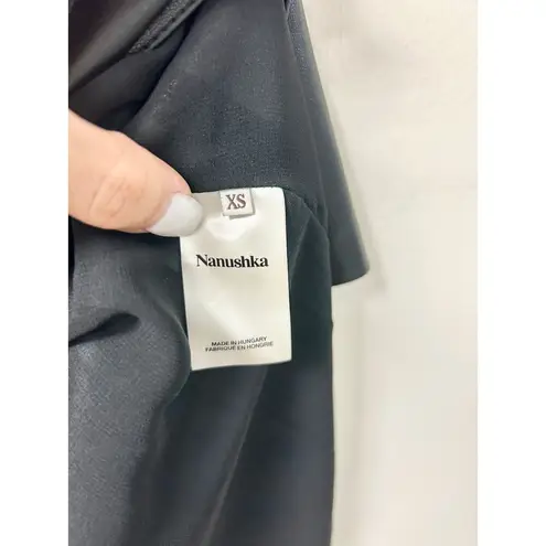 Nanushka Halli Vegan Leather Short Sleeve Belted Mini Dress Black Womens Size XS