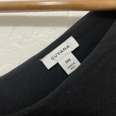 Cuyana Overlay Tee Dress Black Pima Cotton