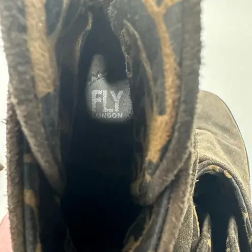 Fly London Suede Yama Booties in Diesel Size 8