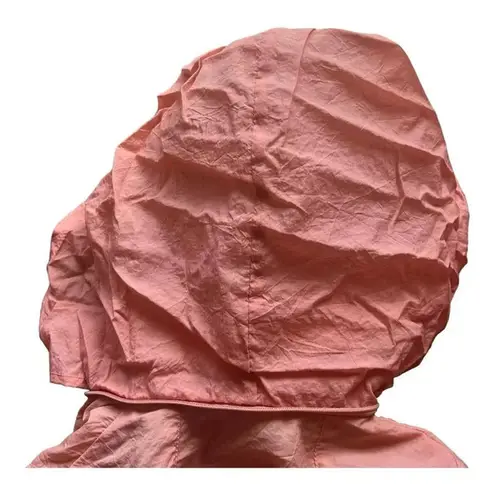 Pony Vintage Pink Windbreaker Zipper Hood Pockets Nylon Women Size Medium