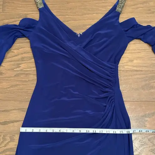 Ralph Lauren Lauren  Royal Blue Beaded Straps Tiffin Gown Dress Size 6