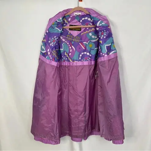 Vintage 80s Raingear Long Trench Coat Raincoat Pink Retro Womens Medium‎ Korea