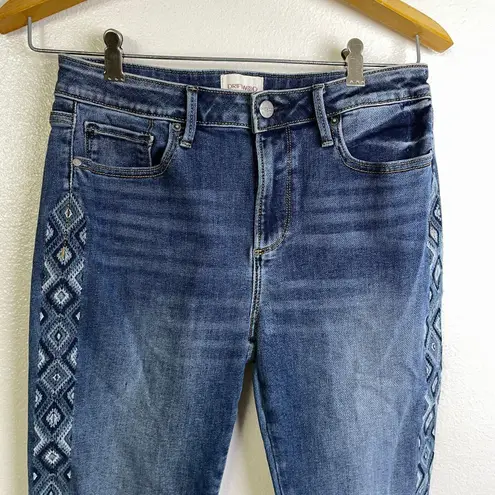 Driftwood Embroidered Jackie High Rise Jeans 28 Blue Diamond Boho Southwest