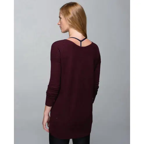 Lululemon The Sweater Life Heathered Bordeaux Drama Tunic Sweater Size 6 Maroon Red