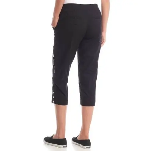 Rafaella New! Women's Poplin Black Capri Pants With Pockets Size 14