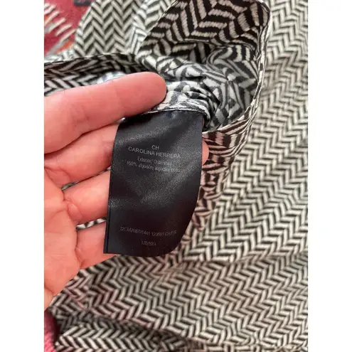 Carolina Herrera Poplin eye cat print three-quarter sleeve blouse size small