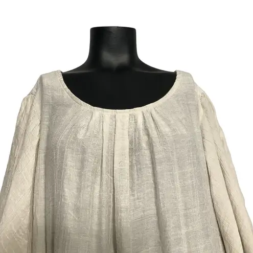 Christopher & Banks Christopher Banks Blouse Large Boho Lagenlook Oversized Lightweight Flowy Gauzy