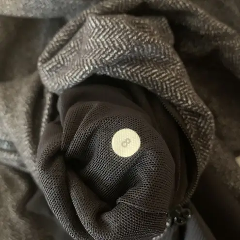 Lululemon Daily Practice Jacket Heathered Herringbone Black Gray Full Zip Sz 8