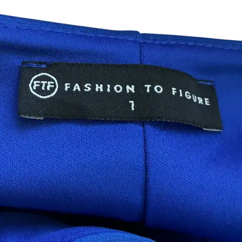 Fashion to figure Curvy Plus Royal Blue V Neck Sleeveless Fit Flare Dress Size 1