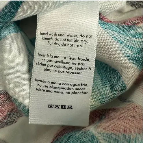 ONIA Mila Tropical Leaf Print White Pants Wide Leg Swim Beach Cover Up Size S