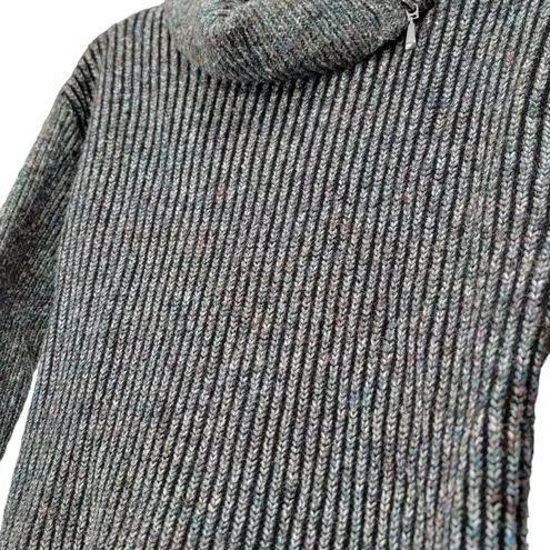 Leo & Nicole Green Knit Cotton Wool and Blend Turtleneck Sweater Size Small