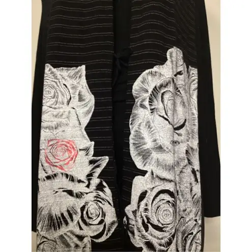 Lauren Moshi New. black floral stripe scarf. Retails $169