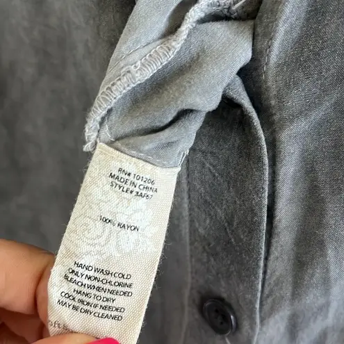 Soft Surroundings Charcoal Gray Camilla Wide Leg Jumpsuit Style 3AF67 Medium P