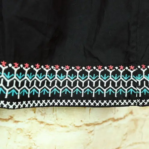 by We Are Sundays Midi Skirt Womens S Black Riya Tiered Embroidered Boho