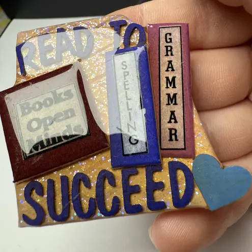 Read To Succeed Book Pins By Lucinda Brooch Pin Handcrafted Hand Made