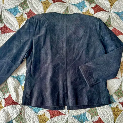 Chico's Vintage Y2K babydoll unique grey suede 100% real leather jacket