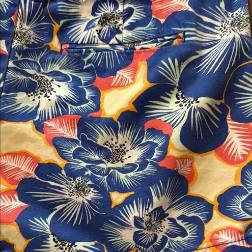 STYLUS Tropical Floral Print Shorts Size 10 Blue