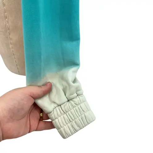 Apparis Karine Sweatshirt Top Organic Cotton Ombre Cropped Aqua Blue Size Small