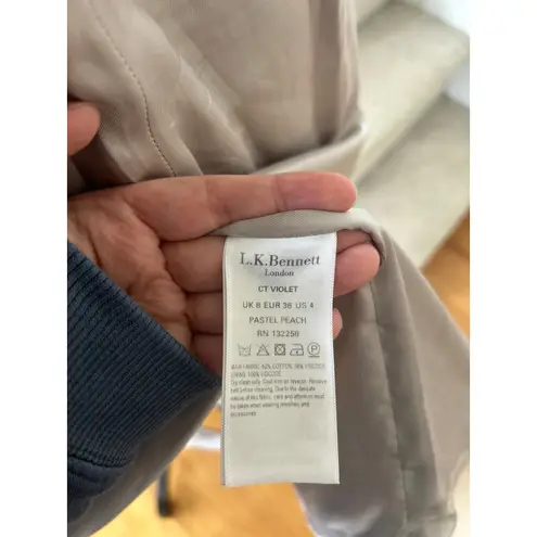 LK Bennett L.K. Bennett Pastel Blush Pink Minimalist Cotton Open Coat