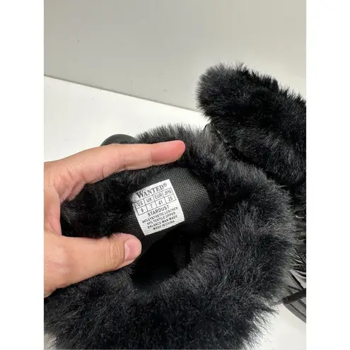 WANTED Boots Womens 9 Black Stardust Winter Booties Faux Fur New Black