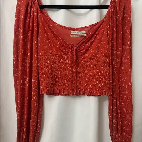 Urban Outfitters  Red Floral Blouse