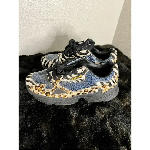 Adidas ORIGINALS Falcon Sneakers In Contrast Leopard Prints Sz 8.5