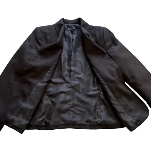 Kasper Blazer Black Monochromatic Long Sleeve Tailored Jacket Size 8 Petite